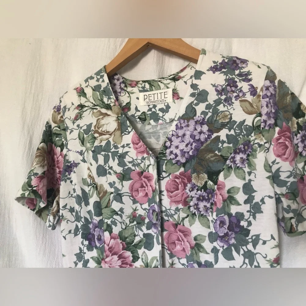 Vintage Petite Sophisticate Floral Dress - Picture 2 of 4